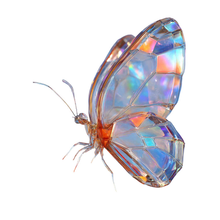 Crystal Butterfly V4 Vinyl Car Decal Sticker – Waterproof & UV-Resistant 6.826666666666667"