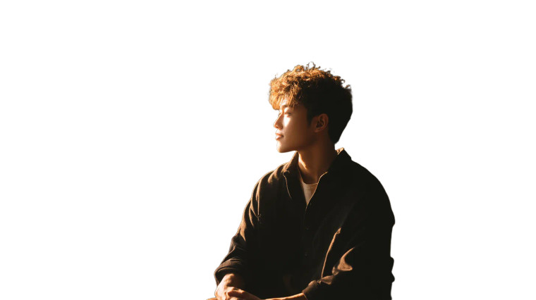 Serene Young Man V4 Vinyl Car Decal Sticker – Waterproof & UV-Resistant 2.72"