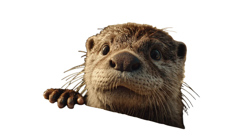 Theatrical Otter Peeking Vinyl Car Decal Sticker – Waterproof & UV-Resistant 5.4