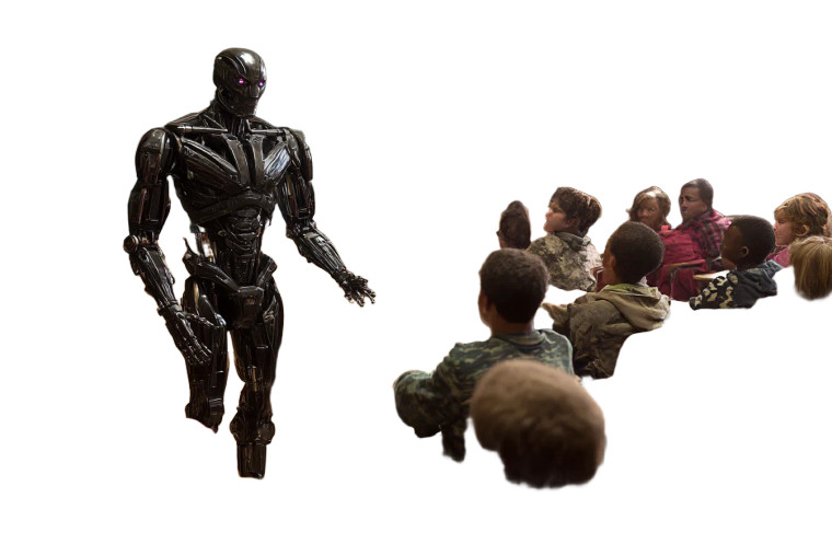 Military Robot Teacher Vinyl Car Decal Sticker – Waterproof & UV-Resistant 5.97333333333333