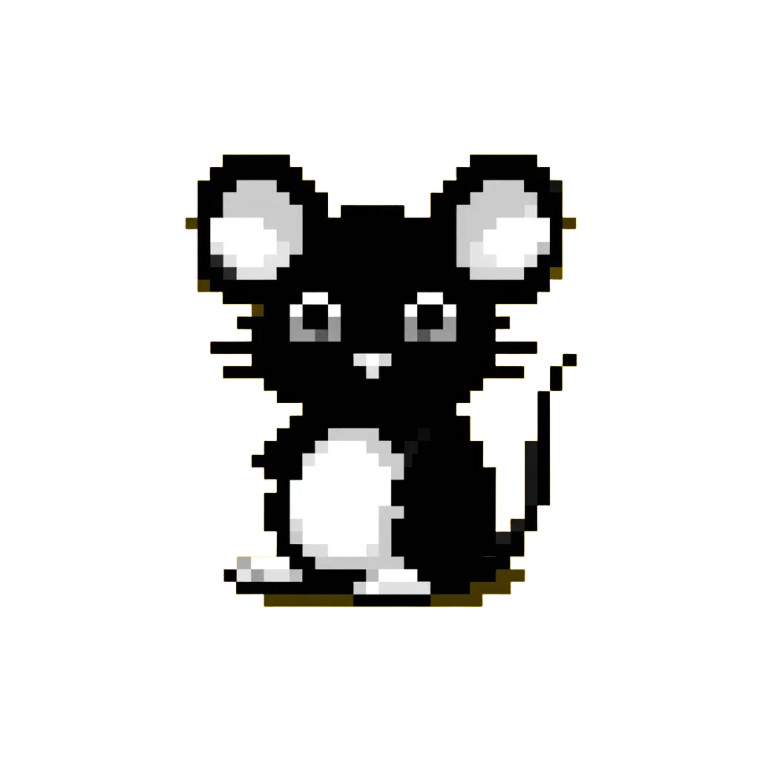 Pixelated Mouse Vinyl Car Decal Sticker – Waterproof & UV-Resistant 3.4133333333333336"