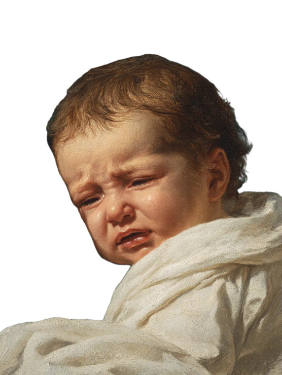 Crying Newborn Painting Vinyl Car Decal Sticker – Waterproof & UV-Resistant 4.1066666666666665"