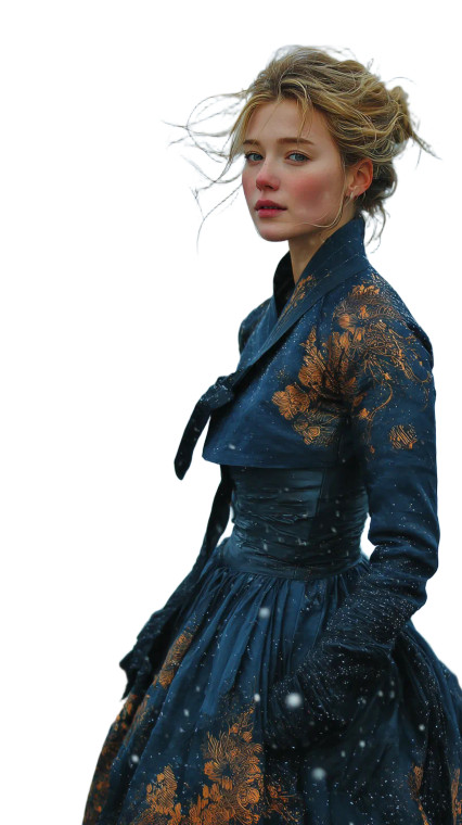 Western Girl Hanbok Vinyl Car Decal Sticker – Waterproof & UV-Resistant 9.706666666666667"