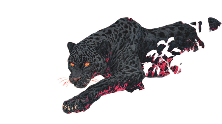 Flaming Black Panther Vinyl Car Decal Sticker – Waterproof & UV-Resistant 2.72"