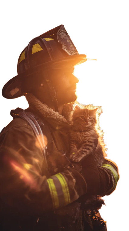 Heroic Firefighter Rescue V4 Vinyl Car Decal Sticker – Waterproof & UV-Resistant 9.706666666666667"