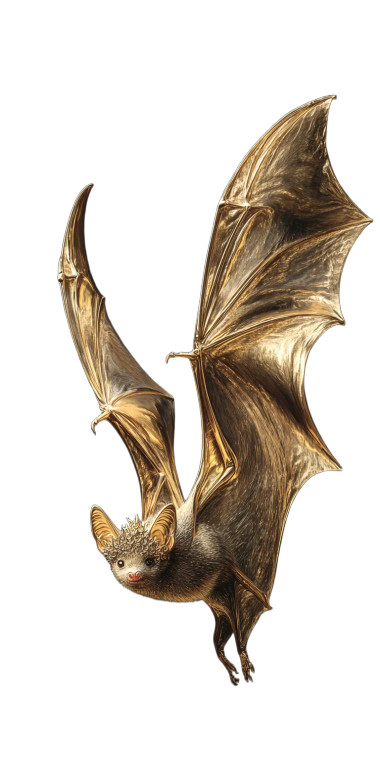 Golden Starlight Bat Vinyl Car Decal Sticker – Waterproof & UV-Resistant 5.12"