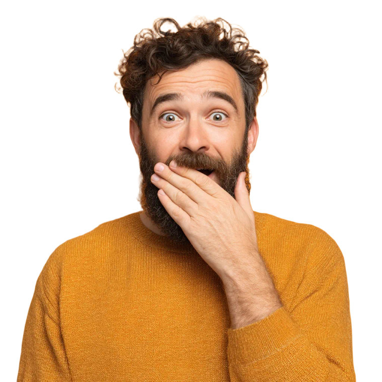 Surprised Man V3 Vinyl Car Decal Sticker – Waterproof & UV-Resistant 3.4133333333333336"