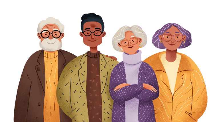 Confident Seniors Smiling Vinyl Car Decal Sticker – Waterproof & UV-Resistant 5.4