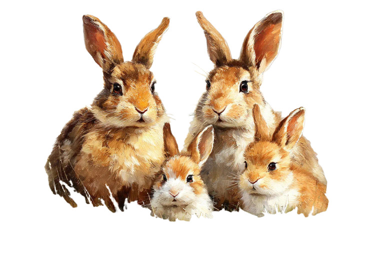 Family Of Bunnies Vinyl Car Decal Sticker – Waterproof & UV-Resistant 5.97333333333333