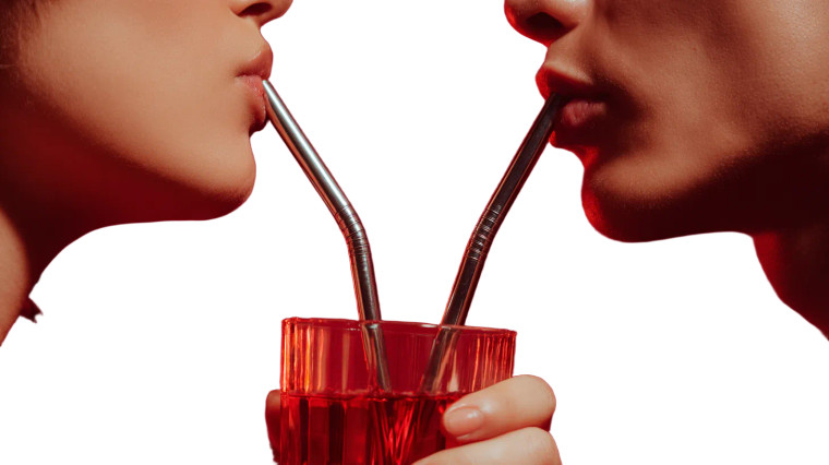 Romantic Couple Drinking Vinyl Car Decal Sticker – Waterproof & UV-Resistant 2.72"