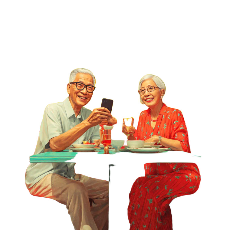 Happy Dining Couple V2 Vinyl Car Decal Sticker – Waterproof & UV-Resistant 6.826666666666667"