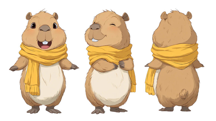 Cute Capybara Cartoon Vinyl Car Decal Sticker – Waterproof & UV-Resistant 5.4