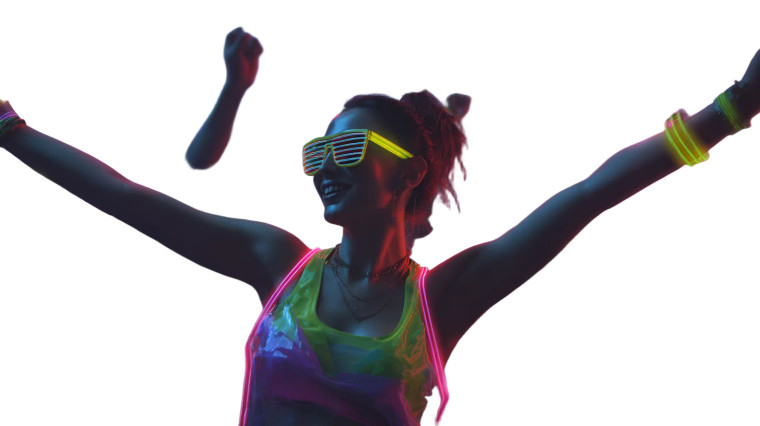 Neon Rooftop Dance Vinyl Car Decal Sticker – Waterproof & UV-Resistant 5.4