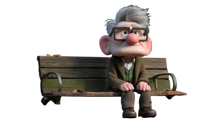 Lonely Elderly Man V4 Vinyl Car Decal Sticker – Waterproof & UV-Resistant 5.4