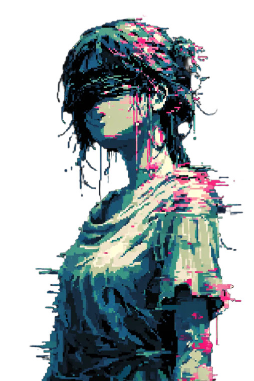 Greek Goddess Pixel Vinyl Car Decal Sticker – Waterproof & UV-Resistant 8.96"