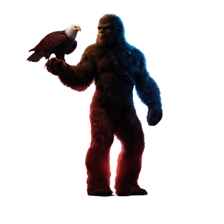 Bigfoot With Eagle Vinyl Car Decal Sticker – Waterproof & UV-Resistant 3.4133333333333336"