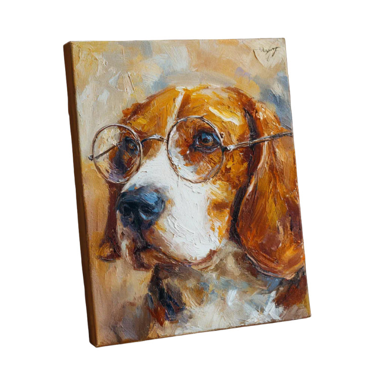 Beagle With Glasses Vinyl Car Decal Sticker – Waterproof & UV-Resistant 3.4133333333333336"