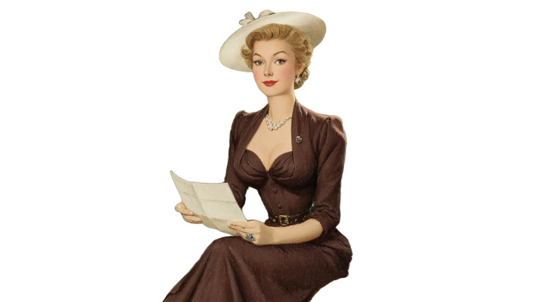 Vintage Chic Woman V2 Vinyl Car Decal Sticker – Waterproof & UV-Resistant 2.72"