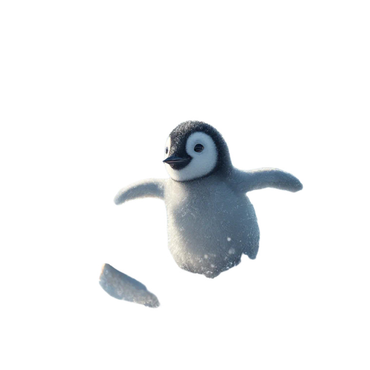 Surfing Baby Penguin V3 Vinyl Car Decal Sticker – Waterproof & UV-Resistant 6.826666666666667"