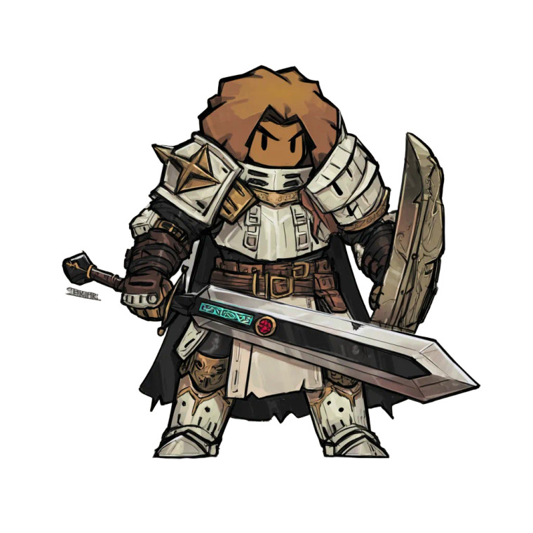 Chibi Fantasy Warrior Vinyl Car Decal Sticker – Waterproof & UV-Resistant 6.826666666666667"