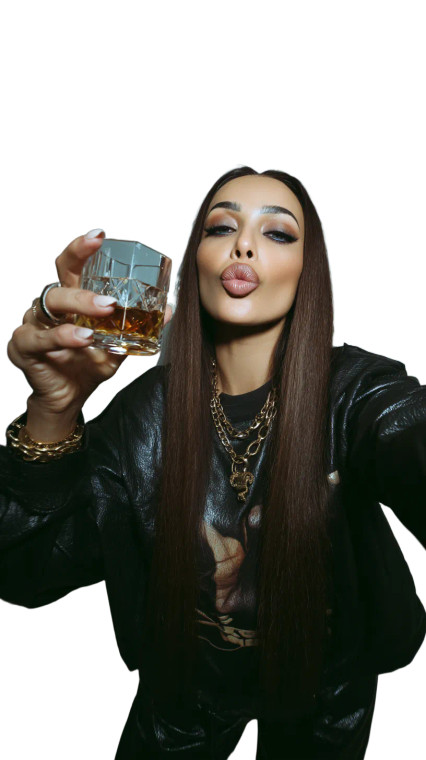 Arab Woman Whiskey Vinyl Car Decal Sticker – Waterproof & UV-Resistant 9.706666666666667"