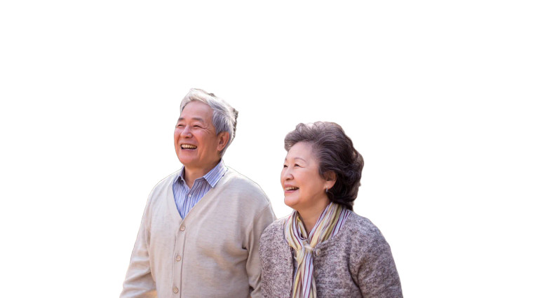 Happy Elderly Couple V9 Vinyl Car Decal Sticker – Waterproof & UV-Resistant 2.72"