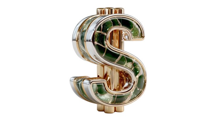Iridescent Dollar Sign Vinyl Car Decal Sticker – Waterproof & UV-Resistant 5.4
