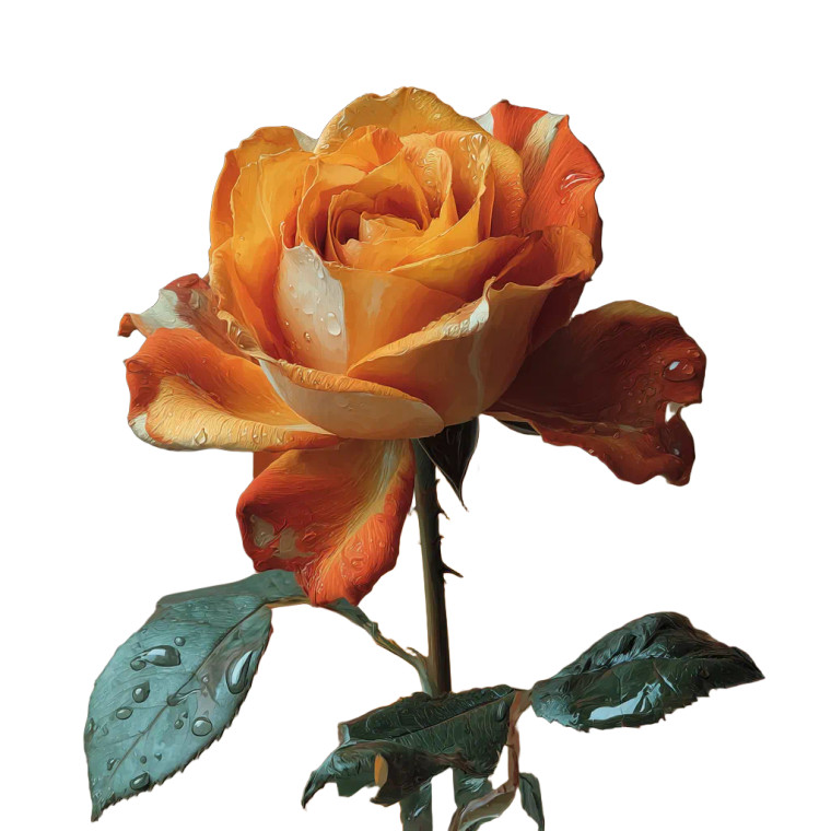 Orange Metallic Rose Vinyl Car Decal Sticker – Waterproof & UV-Resistant 3.4133333333333336"