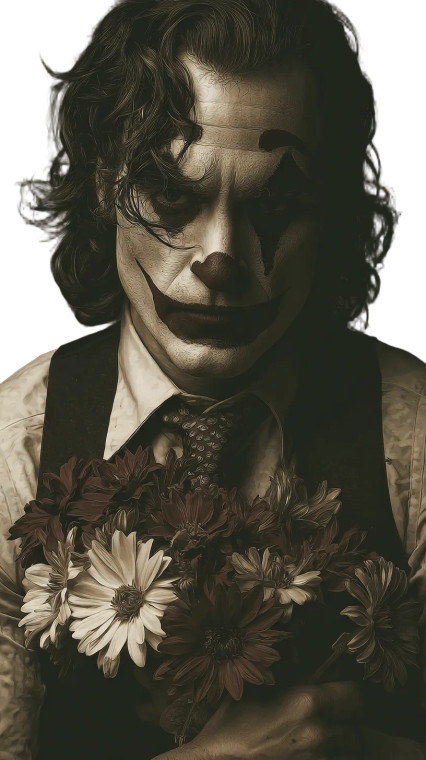 Joker With Flowers Vinyl Car Decal Sticker – Waterproof & UV-Resistant 9.706666666666667"