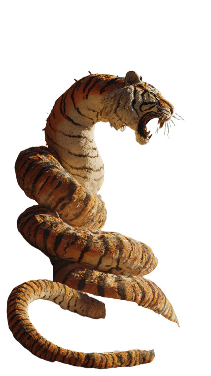 Tiger-Serpent Hybrid V2 Vinyl Car Decal Sticker – Waterproof & UV-Resistant 9.706666666666667"