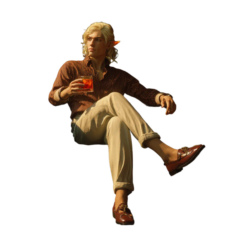 Handsome Elf Drinking Vinyl Car Decal Sticker – Waterproof & UV-Resistant 3.4133333333333336"