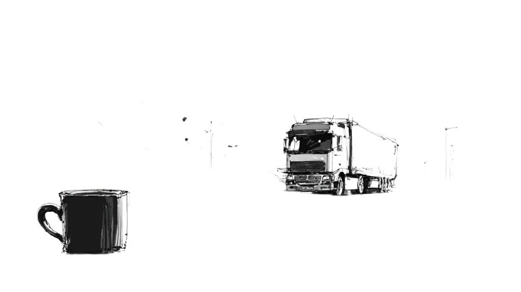 Uk Lorry Sketch Vinyl Car Decal Sticker – Waterproof & UV-Resistant 5.4