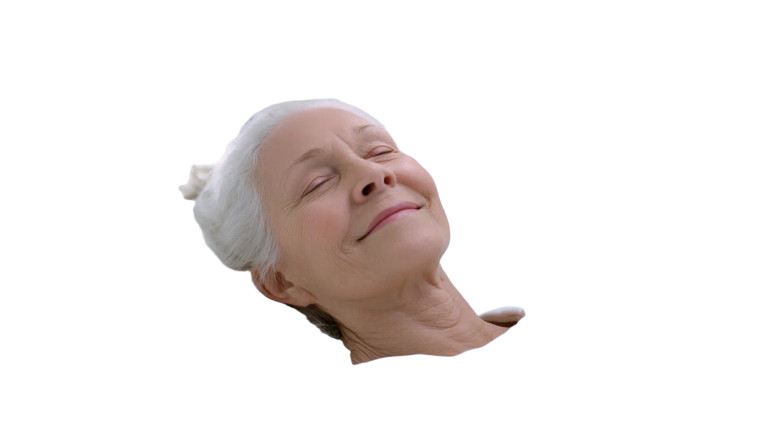 Happy Senior Woman V4 Vinyl Car Decal Sticker – Waterproof & UV-Resistant 5.4