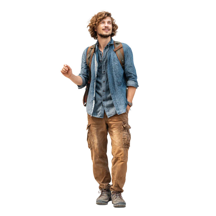 Handsome Hiker Vinyl Car Decal Sticker – Waterproof & UV-Resistant 3.4133333333333336"