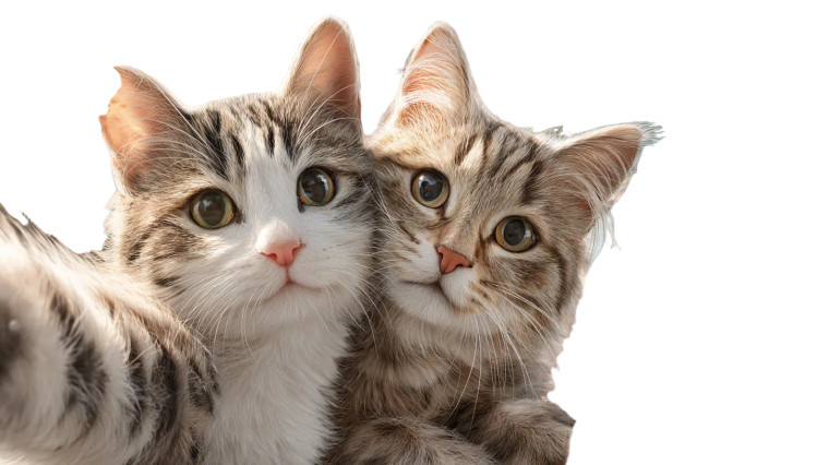 Cats Taking Selfie V9 Vinyl Car Decal Sticker – Waterproof & UV-Resistant 5.4