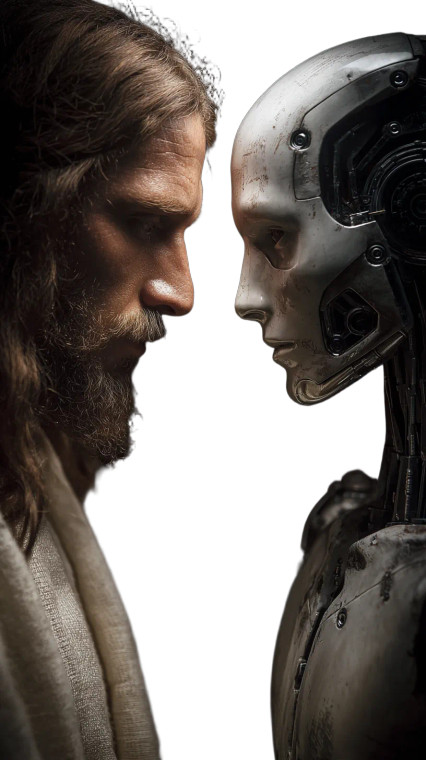 Jesus Vs Ai Vinyl Car Decal Sticker – Waterproof & UV-Resistant 4.8533333333333335"