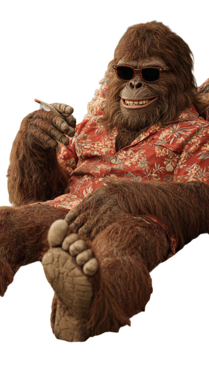 Bigfoot Relaxing V2 Vinyl Car Decal Sticker – Waterproof & UV-Resistant 9.706666666666667"