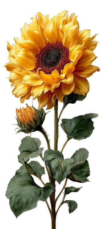 Sunflower Illustration Vinyl Car Decal Sticker – Waterproof & UV-Resistant 10.8