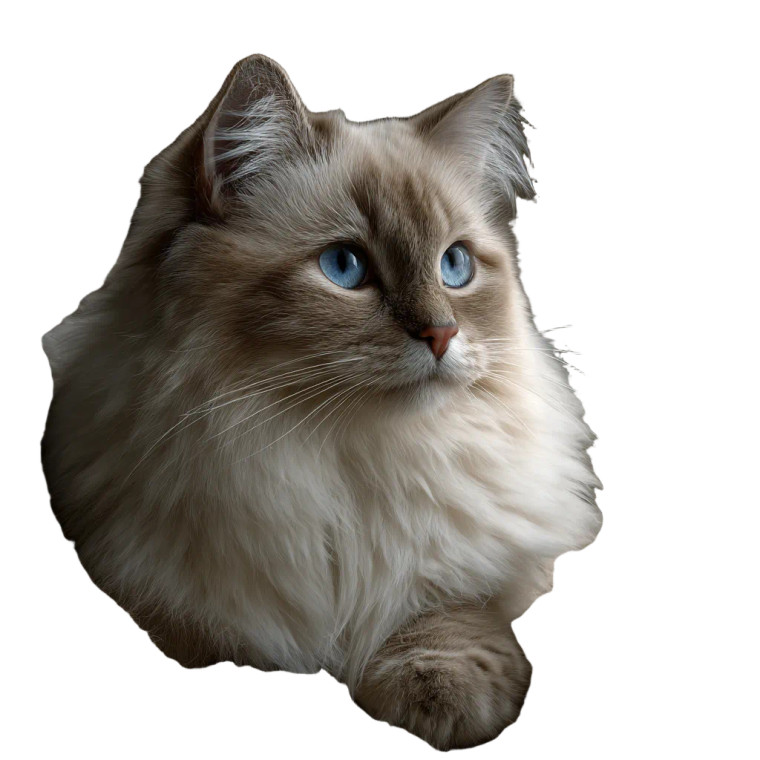 Majestic Ragdoll Cat Vinyl Car Decal Sticker – Waterproof & UV-Resistant 3.4133333333333336"