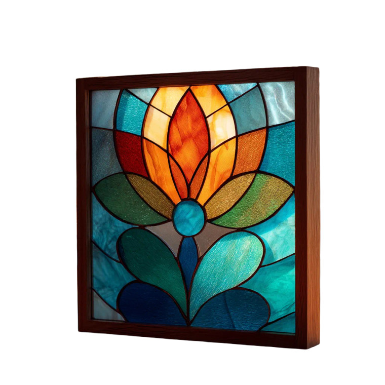 Stained Glass Sun V2 Vinyl Car Decal Sticker – Waterproof & UV-Resistant 3.4133333333333336"