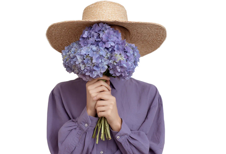 Woman With Hydrangeas V2 Vinyl Car Decal Sticker – Waterproof & UV-Resistant 2.986666666666667"