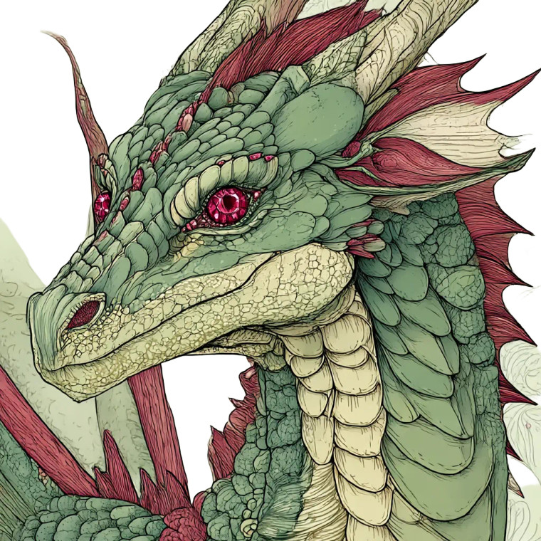 Green Ruby-Eyed Dragon Vinyl Car Decal Sticker – Waterproof & UV-Resistant 6.826666666666667"