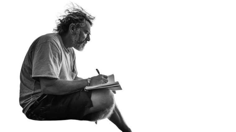Contemplative Founder Sketching Vinyl Car Decal Sticker – Waterproof & UV-Resistant 5.4