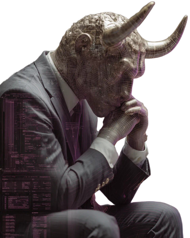 Cyber Minotaur Portrait Vinyl Car Decal Sticker – Waterproof & UV-Resistant 4.0"