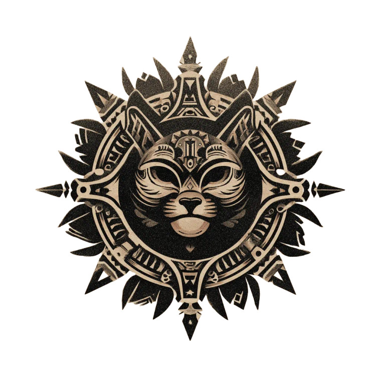 Tribal Sun Animal Vinyl Car Decal Sticker – Waterproof & UV-Resistant 3.4133333333333336"