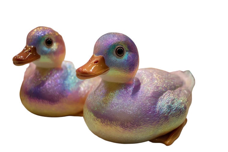 Iridescent Rubber Ducks V2 Vinyl Car Decal Sticker – Waterproof & UV-Resistant 2.986666666666667"