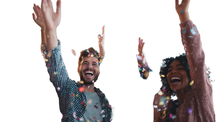 Celebrating Team Success V4 Vinyl Car Decal Sticker – Waterproof & UV-Resistant 2.72"