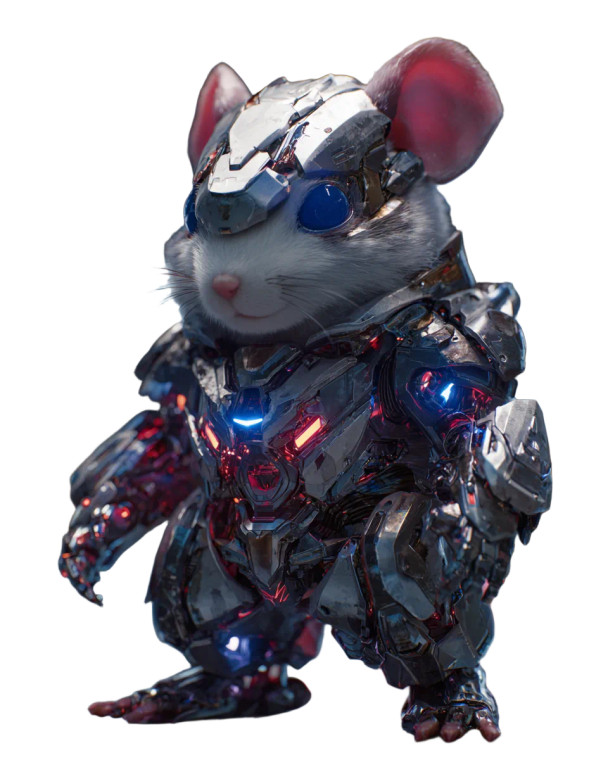 Futuristic Robot Hamster Vinyl Car Decal Sticker – Waterproof & UV-Resistant 8.0"