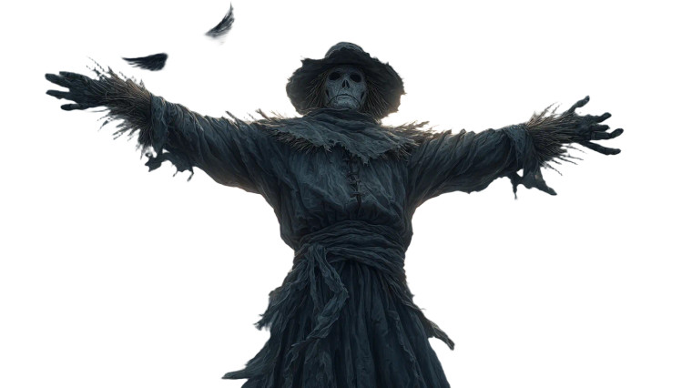 Dark Scarecrow Scene Vinyl Car Decal Sticker – Waterproof & UV-Resistant 2.72"