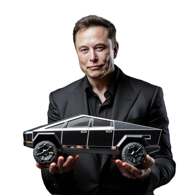 Elon Musk Cyber Truck Vinyl Car Decal Sticker – Waterproof & UV-Resistant 3.4133333333333336"